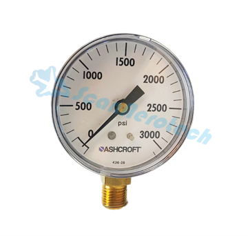 3000PSI Pressure gauge 1/4'' NPT Bottom connection